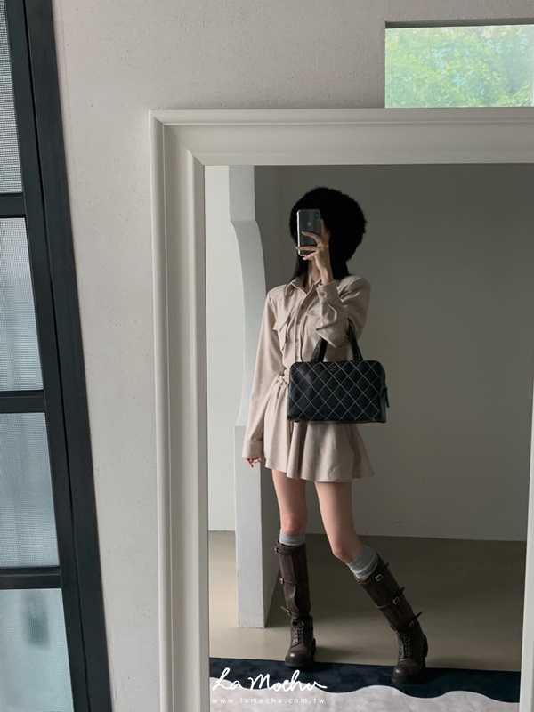 外磨毛排扣襯衫上衣